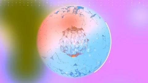 Artificial Intelligence and deep learning concept. Digital plexus sphere Video stock 124166861