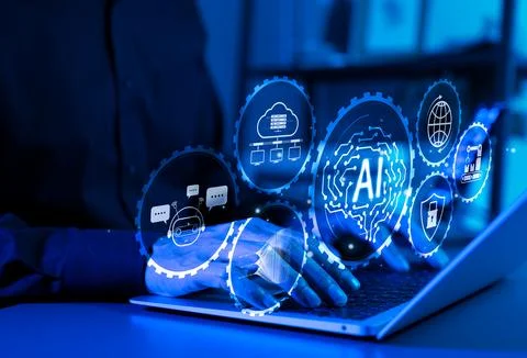 Artificial Intelligence and Digital Automation Concept. Stock Photos