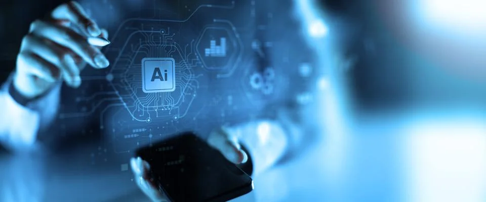 Artificial Intelligence and Digital Data Processing Deep Learning Neural Netw Fotos Stock