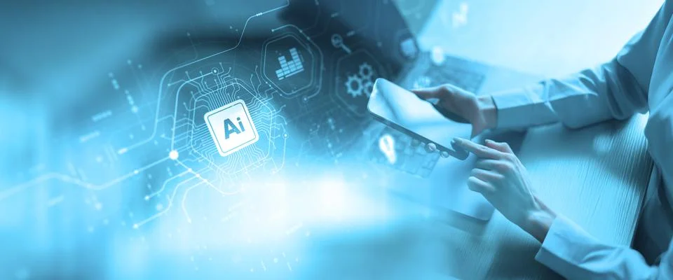 Artificial Intelligence and Digital Data Processing Deep Learning Neural Netw Stock-Fotos