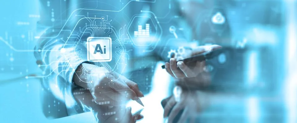 Artificial Intelligence and Digital Data Processing Deep Learning Neural Ne.. Stock Photos