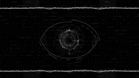 Artificial intelligence and eye spying on the internet and people Stock Footage 232470011