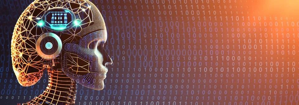 Artificial intelligence and future technologies. AI Learning and Artificial I Stock Illustration