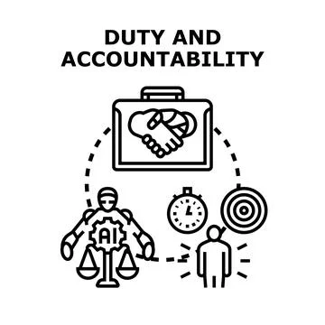 Artificial intelligence and human accountability duties Stock Illustration