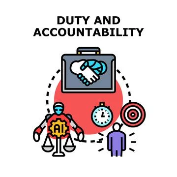 Artificial intelligence and human accountability duties Stock Illustration