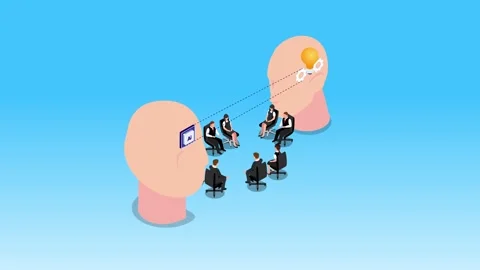 Artificial Intelligence and Human Brain Innovation Concept with Isometric B.. Stock Footage 337954652