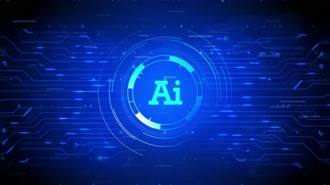 Artificial Intelligence and Machine Learning Concept. symbol AI Loop Animation. Stock Footage 175068537