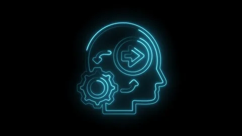Artificial intelligence and machine learning concept with human head and gl.. Stock Footage 312311778