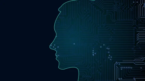 Artificial intelligence and machine learning concept with pensive businessman Vídeo Stock 323598246