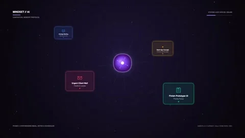 Artificial intelligence and machine learning concept, glowing AI core with data Vídeos de archivo 341736838