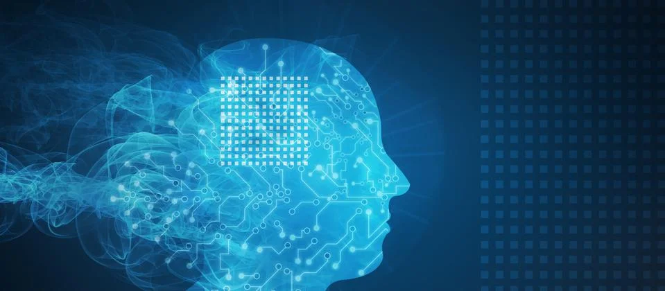 Artificial intelligence and machine learning concept Illustrazione stock