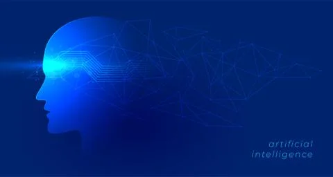 Artificial intelligence and machine learning concept technology background Stock Illustration