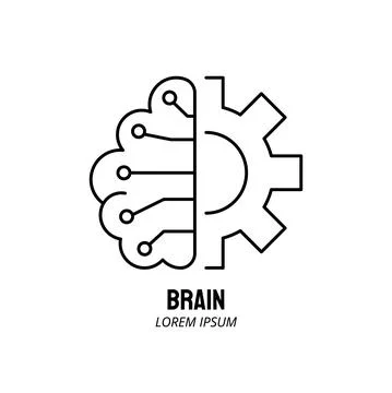 Artificial intelligence and machine learning line icon イラスト素材