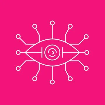 Artificial intelligence and machine learning line icon 库存插图