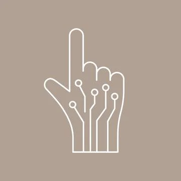 Artificial intelligence and machine learning line icon Stock Illustration