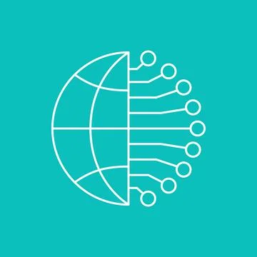 Artificial intelligence and machine learning line icon イラスト素材