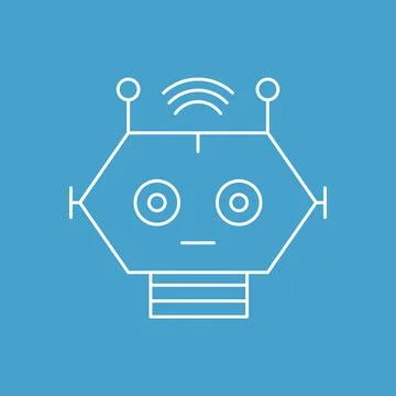 Artificial intelligence and machine learning line icon イラスト素材