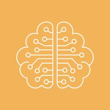 Artificial intelligence and machine learning line icon イラスト素材