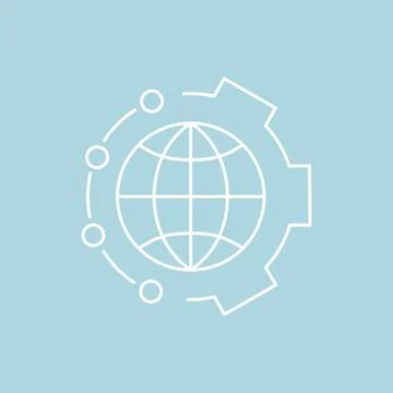 Artificial intelligence and machine learning line icon 库存插图