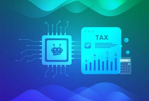 Artificial Intelligence and Machine Learning Automate Tax Audit Proposal Process Stock Illustration