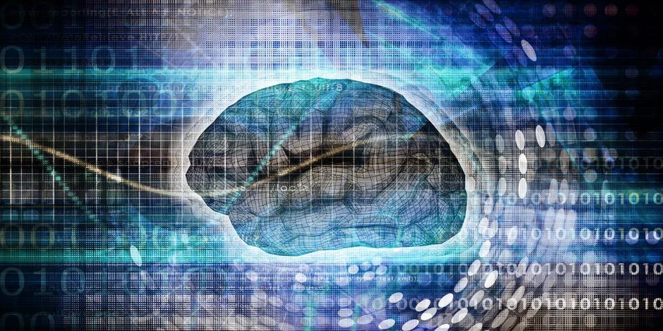 Artificial Intelligence and Machine Learning Illustrazione stock