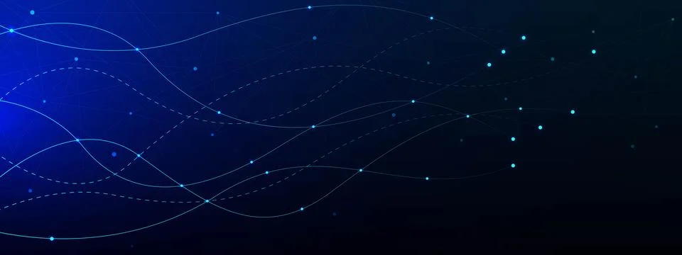 Artificial intelligence and network connection concept with glowing neural. Illustrazione stock