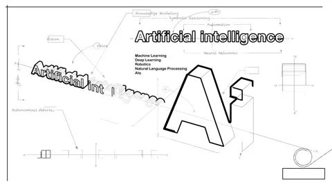 Artificial Intelligence and Related Terms Animated Drawing Elements Stock Footage 154987384