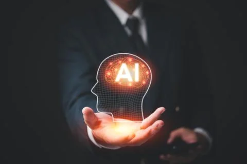 Artificial intelligence and technology drive innovation in business consult.. 库存照片