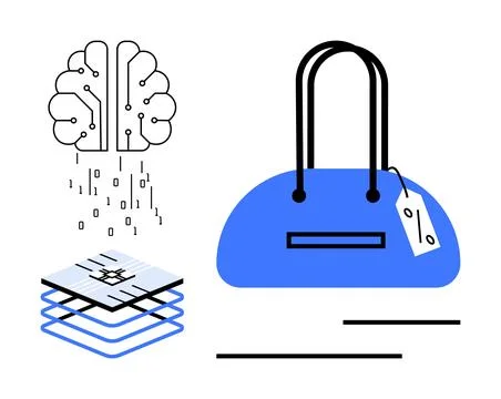 Artificial Intelligence and Technology Integration in Fashion Retail Industry Stockillustratie