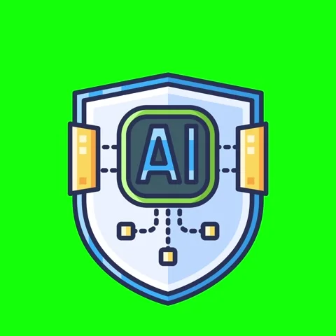 Artificial intelligence animated icons with chroma key background. Stock Footage 340044543