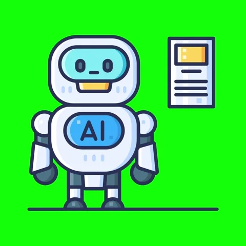 Artificial intelligence animated icons with chroma key background. Stock Footage 340044557