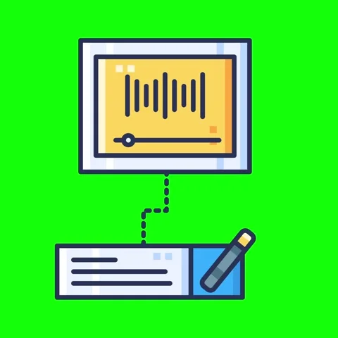 Artificial intelligence animated icons with chroma key background. Stock Footage 340044564