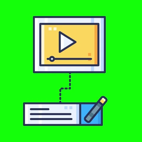 Artificial intelligence animated icons with chroma key background. Stock Footage 340044569