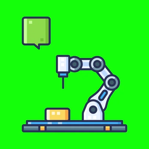 Artificial intelligence animated icons with chroma key background. Stock Footage 340044586