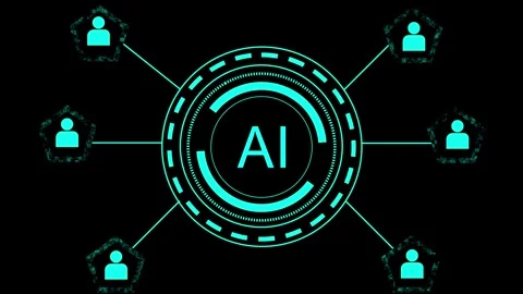Artificial intelligence animation with human icons. Artificial intelligence.. Stock Footage 337369847