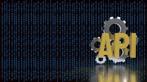 Artificial Intelligence API Integration Concept with Digital Binary Backgro.. イラスト素材