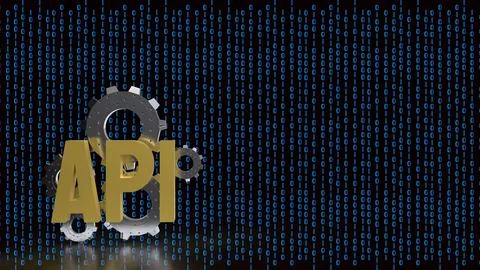 Artificial Intelligence API Integration Concept with Digital Binary Backgro.. Stock Illustration