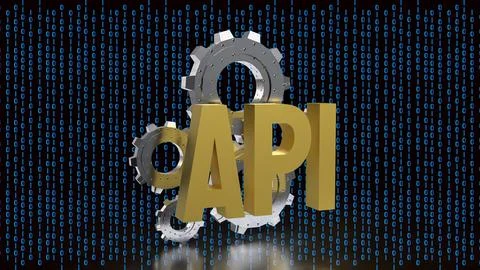 Artificial Intelligence API Integration Concept with Digital Binary Backgro.. イラスト素材