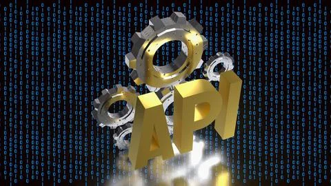 Artificial Intelligence API Integration Concept with Digital Binary Backgro.. イラスト素材