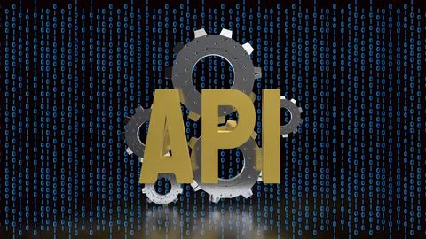 Artificial Intelligence API Integration Concept with Digital Binary Backgro.. Stock Illustration
