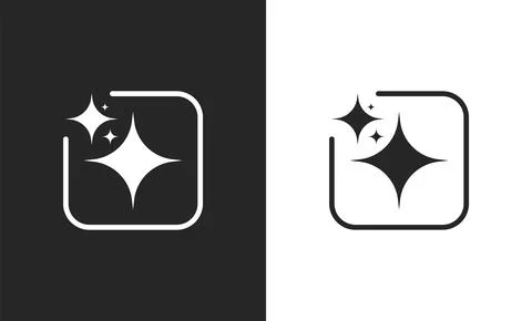 Artificial Intelligence App Icon Image Generator Magic Stars Logo Vector Stock Illustration