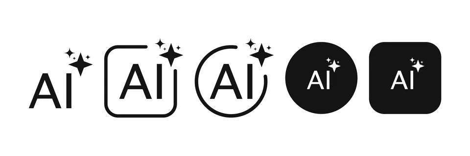 Artificial intelligence application logo icons with star different style vector Stock Illustration