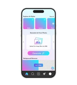 Artificial intelligence application user interface in mobile phone vector Stock Illustration