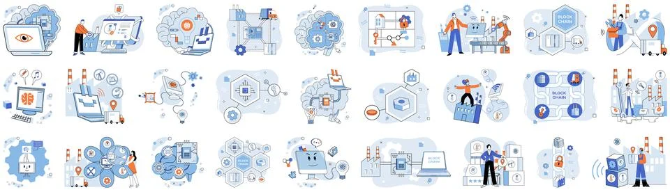 Artificial intelligence. Artificial intelligence, virtuoso technology Illustrazione stock