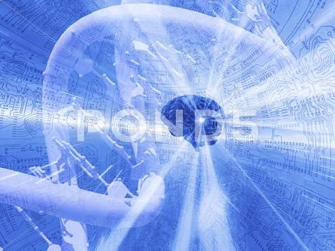 Artificial intelligence, artwork Stock Illustration