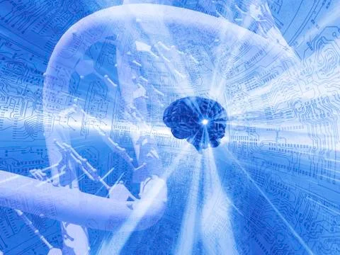 Artificial intelligence, artwork Stock Illustration