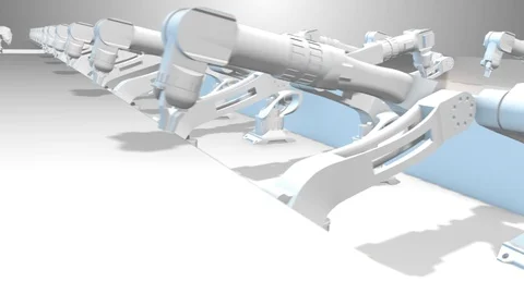 Artificial Intelligence assembly production line manufacturing replace jobs Stock Footage 88341440