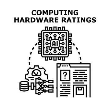 Artificial intelligence assessing hardware performance and ratings 스톡 일러스트
