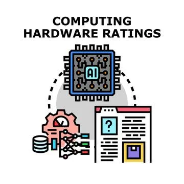 Artificial intelligence assessing hardware performance and ratings Illustrazione stock