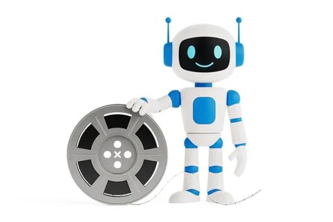 Artificial Intelligence Assistance Concept. Friendly AI Robot Standing With.. Stock Illustration